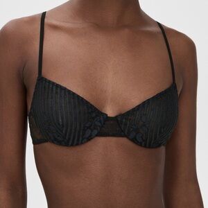 Only Hearts Black Striped Lace Bra